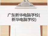 广东新华电脑学校(新华电脑学校)