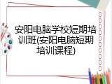 安阳电脑学校短期培训班(安阳电脑短期培训课程)