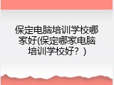 保定电脑培训学校哪家好(保定哪家电脑培训学校好？)