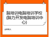 脑培训电脑培训学校(脑力开发电脑培训中心)