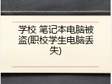 学校 笔记本电脑被盗(职校学生电脑丢失)