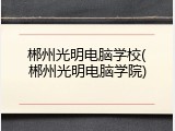 郴州光明电脑学校(郴州光明电脑学院)