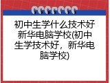 初中生学什么技术好新华电脑学校(初中生学技术好，新华电脑学校)