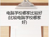 电脑学校哪家比较好(比较电脑学校哪家好)