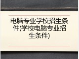 电脑专业学校招生条件(学校电脑专业招生条件)