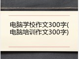 电脑学校作文300字(电脑培训作文300字)