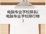 电脑专业学校排名(电脑专业学校排行榜)
