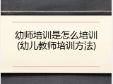 幼师培训是怎么培训(幼儿教师培训方法)