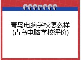 青鸟电脑学校怎么样(青鸟电脑学校评价)