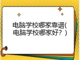 电脑学校哪家靠谱(电脑学校哪家好?)