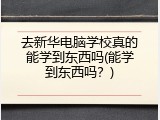 去新华电脑学校真的能学到东西吗(能学到东西吗？)