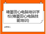 塘厦田心电脑培训学校(塘厦田心电脑技能培训)