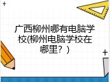 广西柳州哪有电脑学校(柳州电脑学校在哪里？)