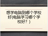 想学电脑到哪个学校好(电脑学习哪个学校好？)