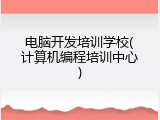电脑开发培训学校(计算机编程培训中心)