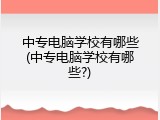 中专电脑学校有哪些(中专电脑学校有哪些?)