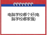电脑学校哪个好(电脑学校哪家强)