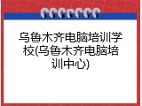 乌鲁木齐电脑培训学校(乌鲁木齐电脑培训中心)