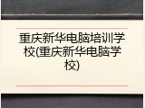 重庆新华电脑培训学校(重庆新华电脑学校)