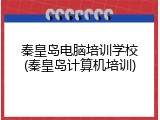 秦皇岛电脑培训学校(秦皇岛计算机培训)