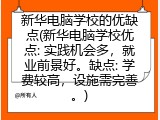 新华电脑学校的优缺点(新华电脑学校优点: 实践机会多,就业前景好。缺点: 学费较高,设施需完善。)