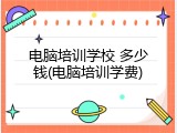 电脑培训学校 多少钱(电脑培训学费)