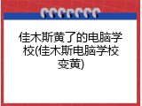 佳木斯黄了的电脑学校(佳木斯电脑学校变黄)