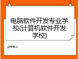 电脑软件开发专业学校(计算机软件开发学校)