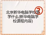 北京新华电脑学校里学什么(新华电脑学校课程内容)