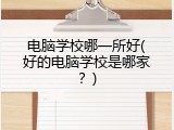 电脑学校哪一所好(好的电脑学校是哪家？)