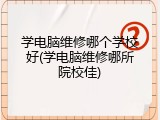学电脑维修哪个学校好(学电脑维修哪所院校佳)