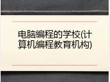 电脑编程的学校(计算机编程教育机构)