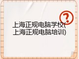 上海正规电脑学校(上海正规电脑培训)