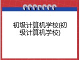 初级计算机学校(初级计算机学校)