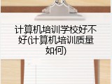 计算机培训学校好不好(计算机培训质量如何)