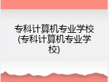 专科计算机专业学校(专科计算机专业学校)