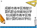 成都市青羊区格智计算机职业技能培训学校(成都市青羊区格智计算机培训学校)