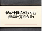 新华计算机学校专业(新华计算机专业)