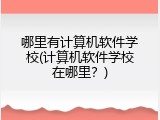 哪里有计算机软件学校(计算机软件学校在哪里？)