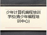 少年计算机编程培训学校(青少年编程培训中心)