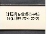 计算机专业哪些学校好(计算机专业名校)
