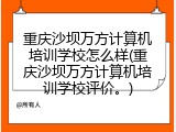 重庆沙坝万方计算机培训学校怎么样(重庆沙坝万方计算机培训学校评价。)