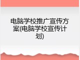 电脑学校推广宣传方案(电脑学校宣传计划)
