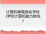 计算机等级排名学校(学校计算机能力排名)