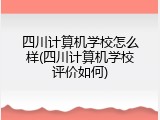 四川计算机学校怎么样(四川计算机学校评价如何)