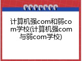 计算机强com和弱com学校(计算机强com与弱com学校)