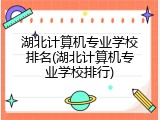 湖北计算机专业学校排名(湖北计算机专业学校排行)