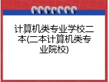 计算机类专业学校二本(二本计算机类专业院校)
