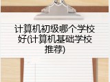 计算机初级哪个学校好(计算机基础学校推荐)