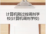 计算机刚过线调剂学校(计算机调剂学校)